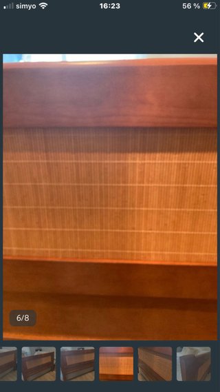 Cabecero de cama de madera y bambú