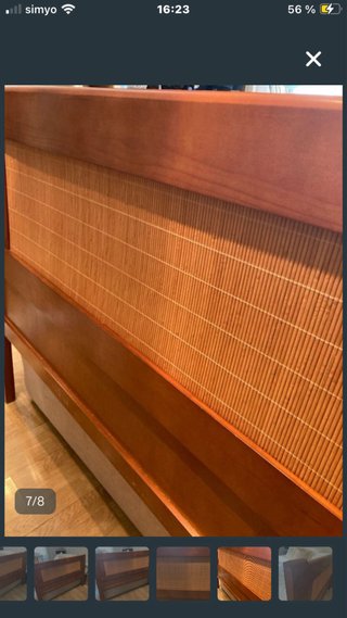 Cabecero de cama de madera y bambú