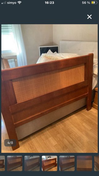 Cabecero de cama de madera y bambú