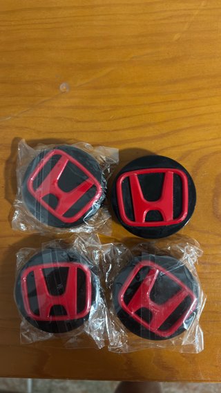 Tapones Rueda Honda Civic Ej9 Negro Rojo