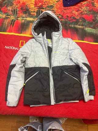 Anorak Nieve Niño Gris y Negro. Talla 10.
