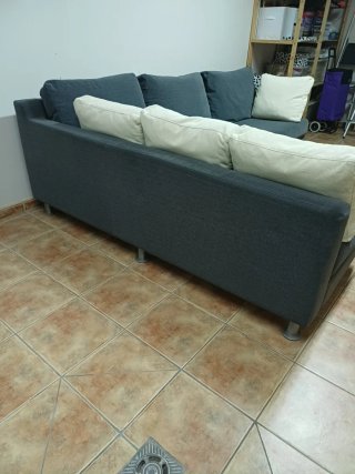Sofá Rinconera Gris y Beige
