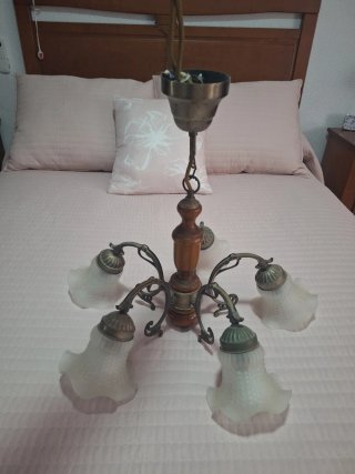 Lámpara de techo madera y metal