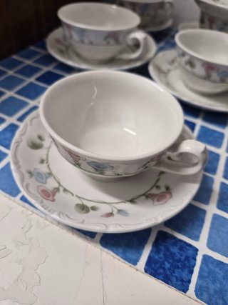 Juego de té porcelana antigua floral