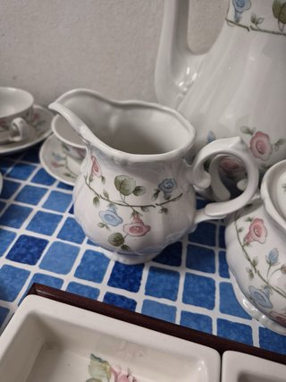 Juego de té porcelana antigua floral
