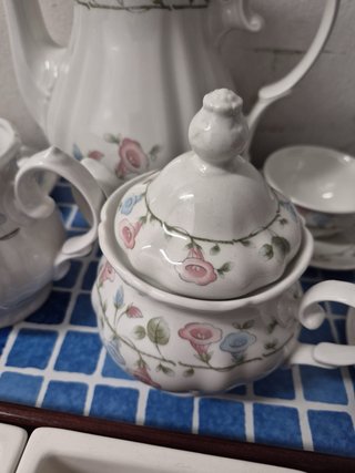 Juego de té porcelana antigua floral
