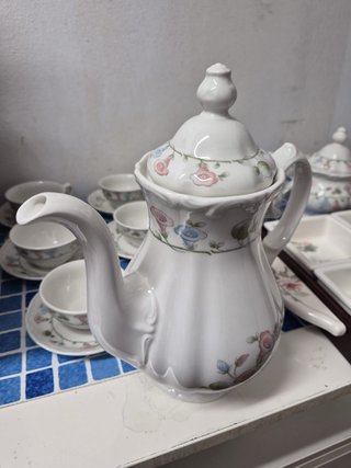 Juego de té porcelana antigua floral