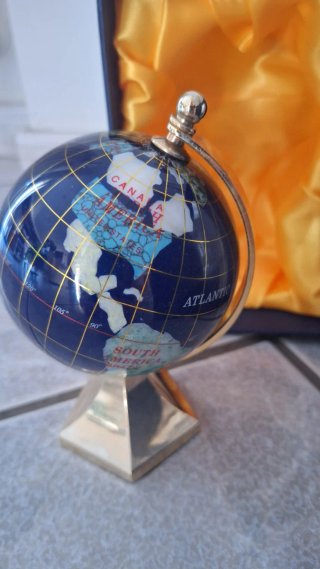 Mini Mappamondo Pietre Dure Semipreziose