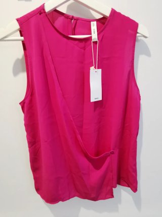 Blusa fucsia drapeada MNG T.S