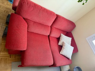 Sofá cama 3 plazas extensible rojo