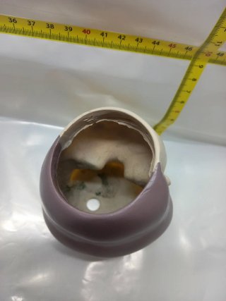 Vaso decorativo faccina viola e giallo