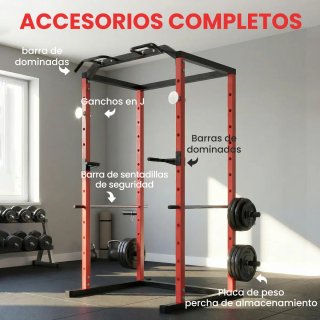 Jaula Potencia Rack Sentadillas Barra