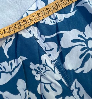 Camicia Hawaiana Uomo Vintage XL Blu/Bianco