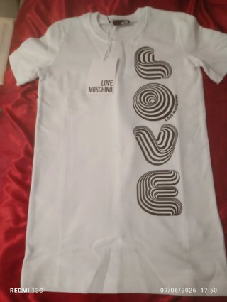 Vestido Love Moschino Blanco Talla xxl, bolsa orig