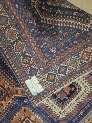 Tappeto persiano lana blu e rosso