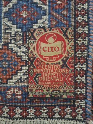Tappeto persiano lana blu e rosso