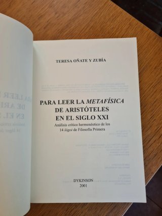 Libro Para leer la metafísica de Aristóteles