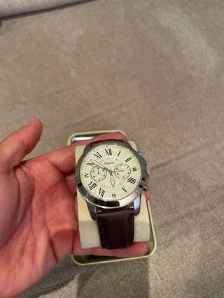 Reloj Fossil Cuero Marrón y Plata