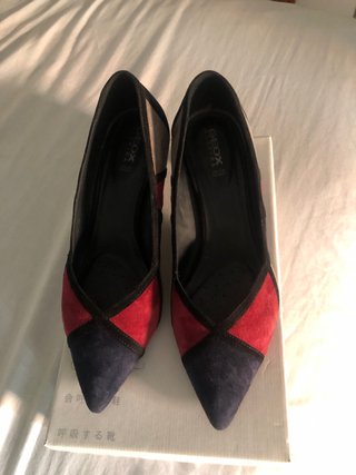 Zapatos Geox Tacón 7cm Azul/Rojo