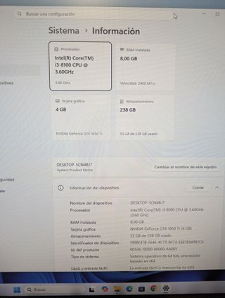 Torre PC i3 Geforce GTX 1050