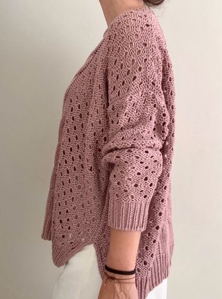 Jersey punto calado rosa