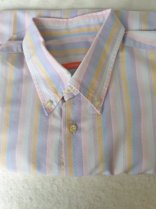 Camisa manga corta a rayas multicolor