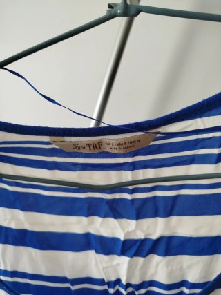Blusa Zara Rayas Azul y Blanca Talla M
