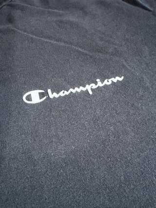 Camiseta Champion Negra Logo Bordado Talla XXL