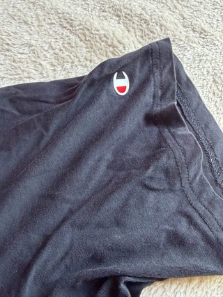 Camiseta Champion Negra Logo Bordado Talla XXL