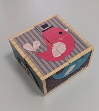 Janod Puzzle Cubi Legno 6 Disegni