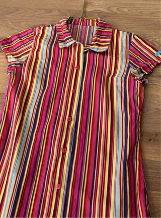Vestido vintage rayas multicolor