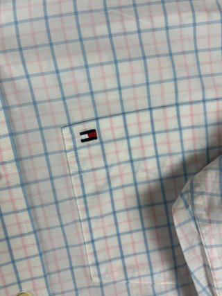 Camisa Tommy Hilfiger S Cuadros Azul Rosa