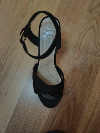 Sandalias tacón cuadrado negras talla 40