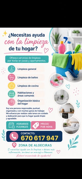 Servicios de limpieza por hora Algeciras, Cádiz