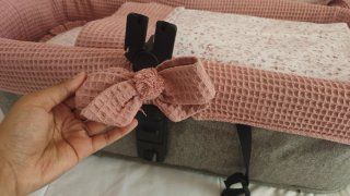 Funda capazo, saco y bolso bebé rosa