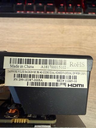 Tarjeta Gráfica Sapphire RX 580 4GB