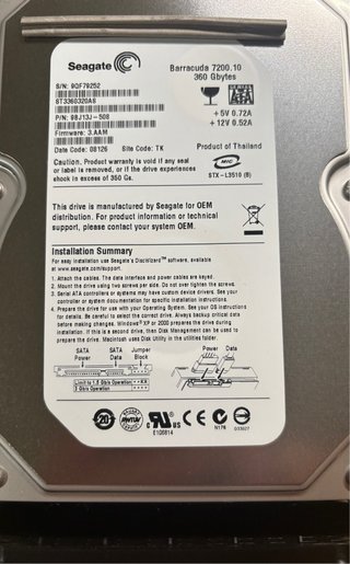 Disco Duro Seagate Barracuda 360GB