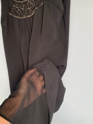 Vestido Massimo Dutti negro con pedrería
