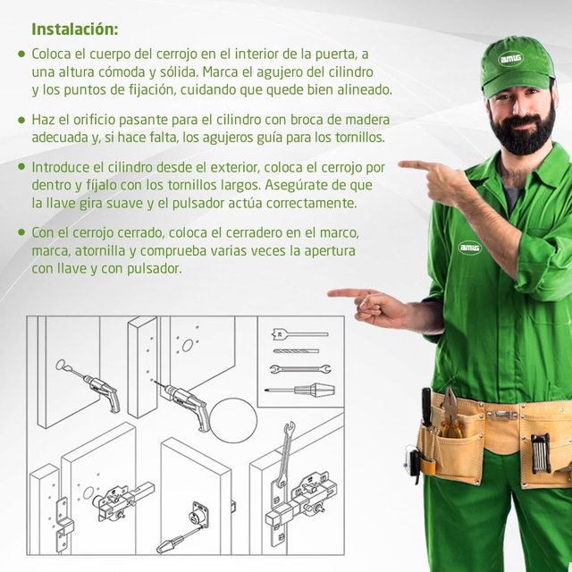 Amig Cerrojo seguridad acero con llaves 50mm