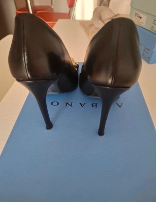 Décolleté Albano Pelle Nero Tacco Alto