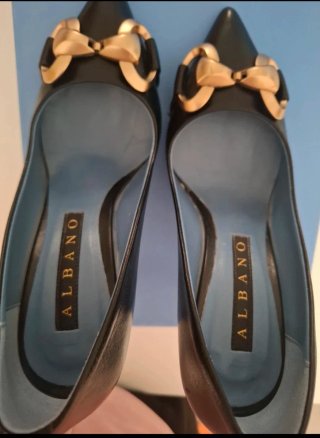 Décolleté Albano Pelle Nero Tacco Alto
