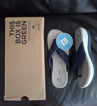 Chanclas Clarks Cloudsteppers Mujer Azul/Gris