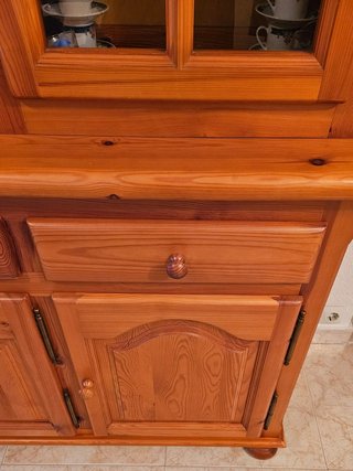 Mueble salón pino macizo + mesa y 6 sillas