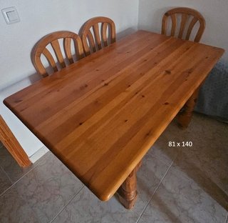Mueble salón pino macizo + mesa y 6 sillas