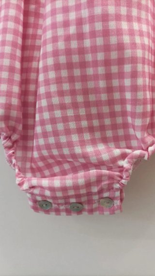Peto bebé cuadros rosa Vichy