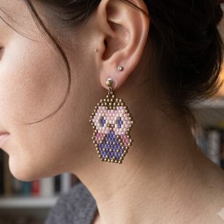 Orecchini charm gufo boho artigianali