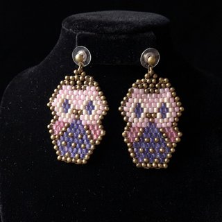Orecchini charm gufo boho artigianali
