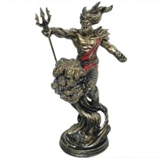 Figura Neptuno con tridente. Artesania y hogar