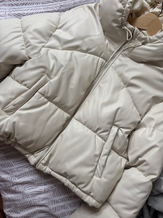 Chaqueta Piel Sintética Beige