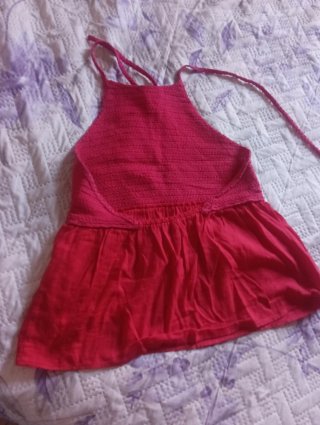 Top Crochet Rosa y Rojo